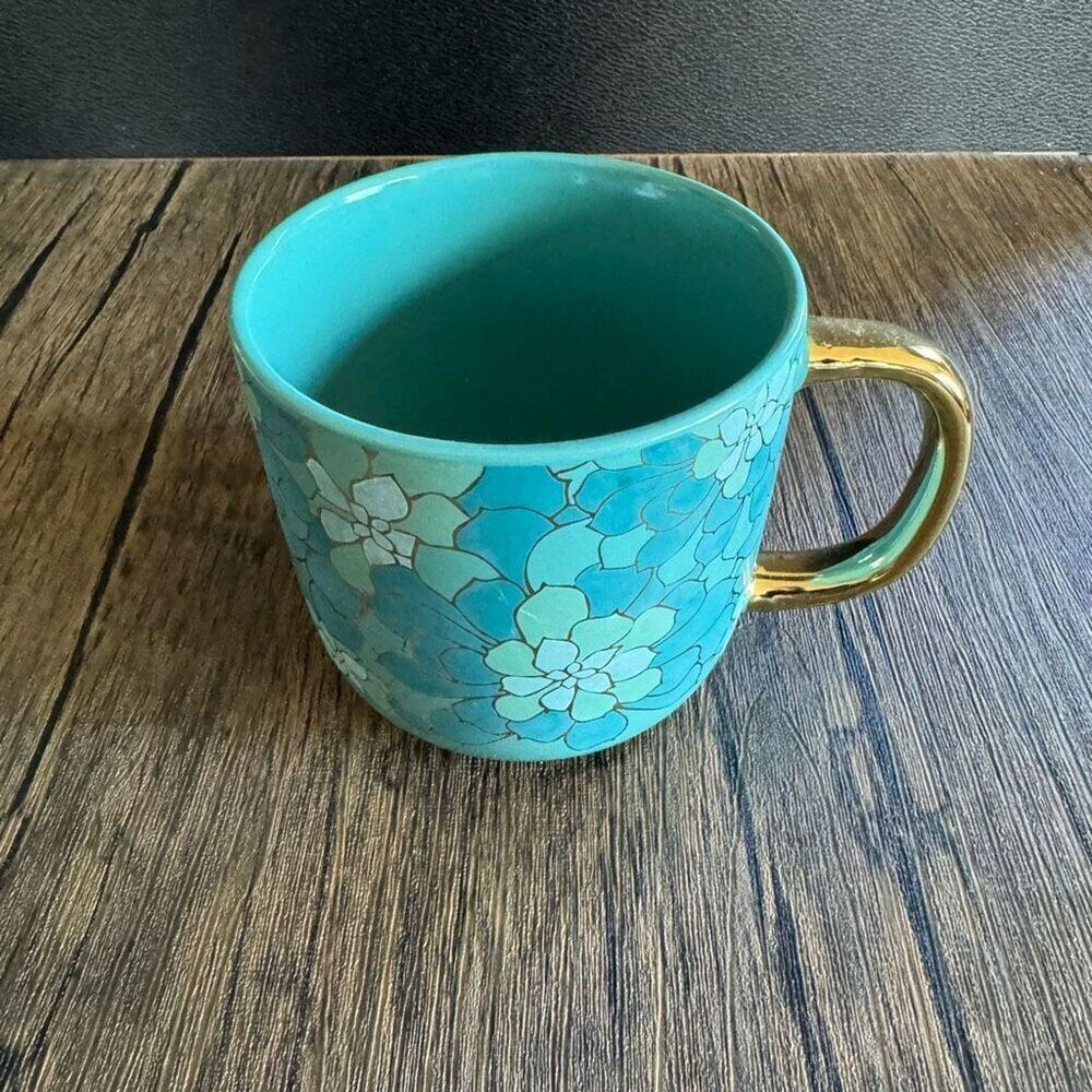 Coffee Mug Tea Mug Gift for Her Coffee Lover Gift NEW Blue Gold Mug